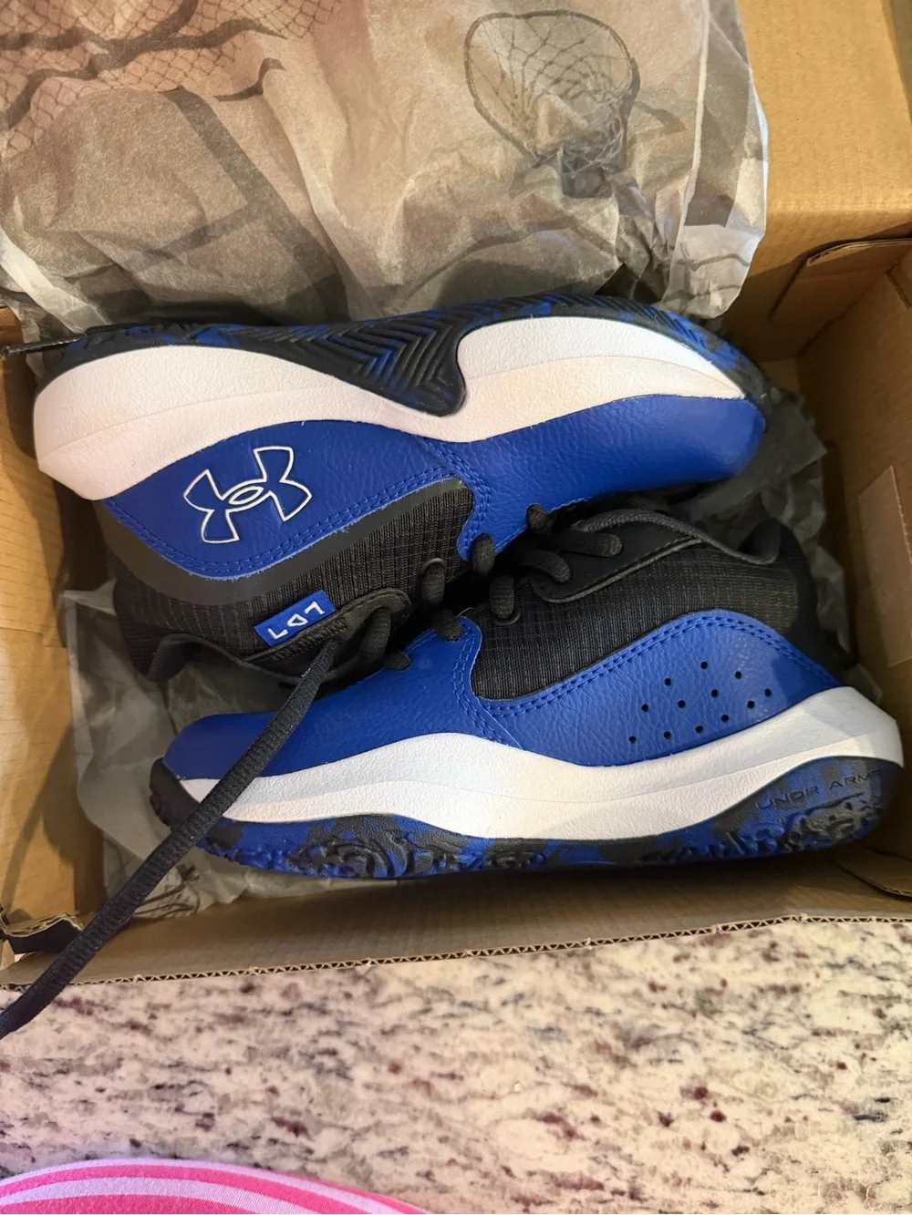 Under Armour Boys' Royal Blue and Black Lace-Up Sneakers
